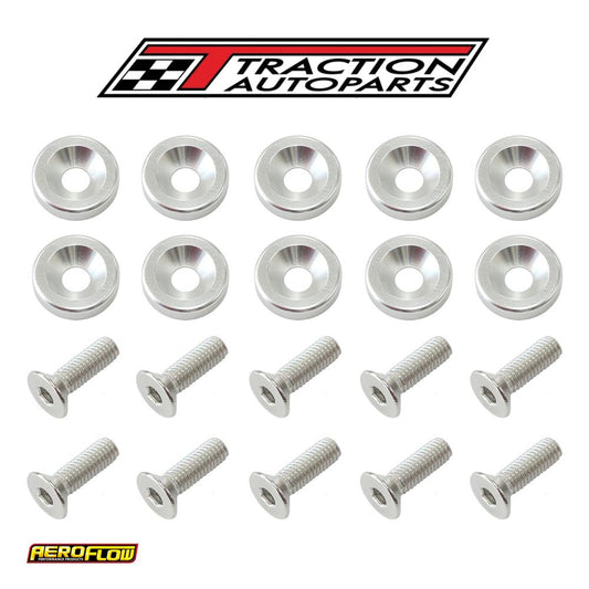Billet Dress Up Fender Bolt 10 Pack 1/4 Unc Uhl 25 mm Silve