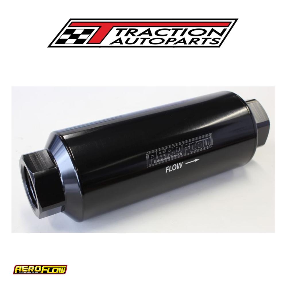 Aeroflow Pro Filter 60 Micron Black Female -12 Orb 2.4" X 7"