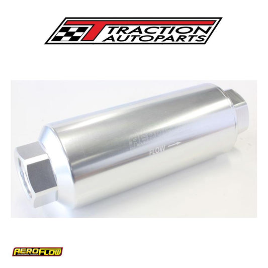 Aeroflow Pro Filter 60 Micron Silver Female -12 Orb 2.4" X 7"