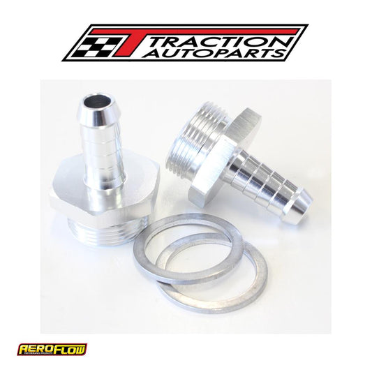 Holley Inlet Fitting 3/8" Barbsilver 7/8" X 20 To 3/8" Barb