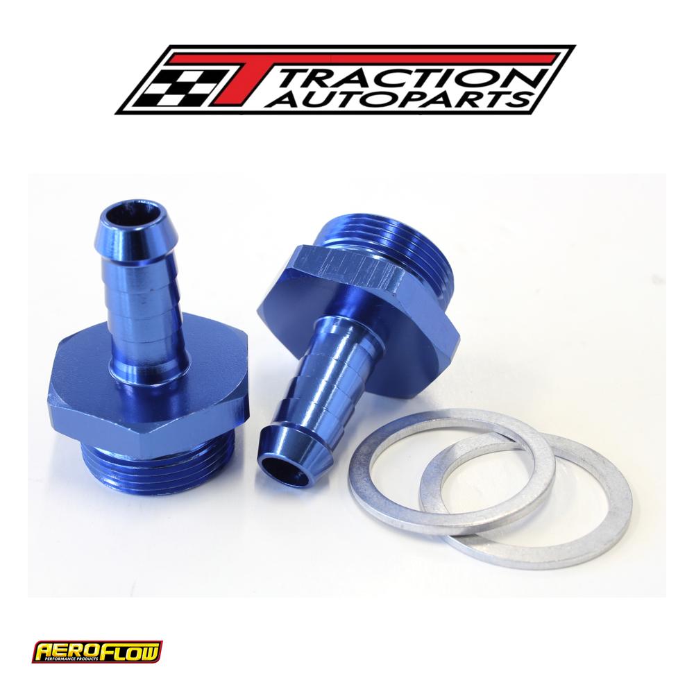 Holley Inlet Fitting 3/8" Barbblue 7/8" X 20 To 3/8" Barb