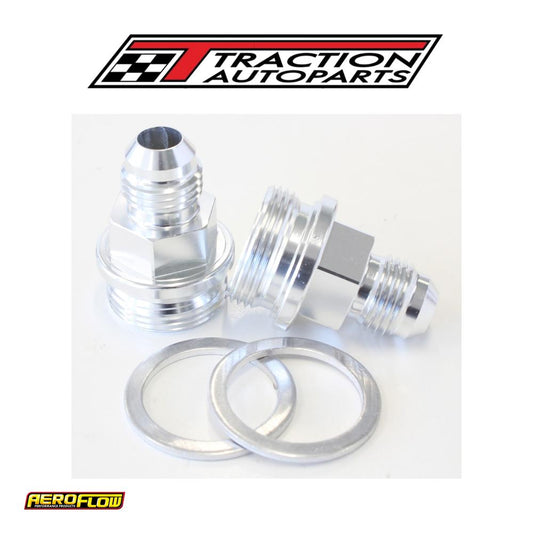 Holley Inlet Fitting -6 an Silver 7/8" X 20 To -6 an Short