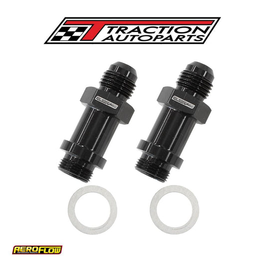 Bg / Demon Inlet Fitting -6 an Black 9/16" X 24 To -6 an Long