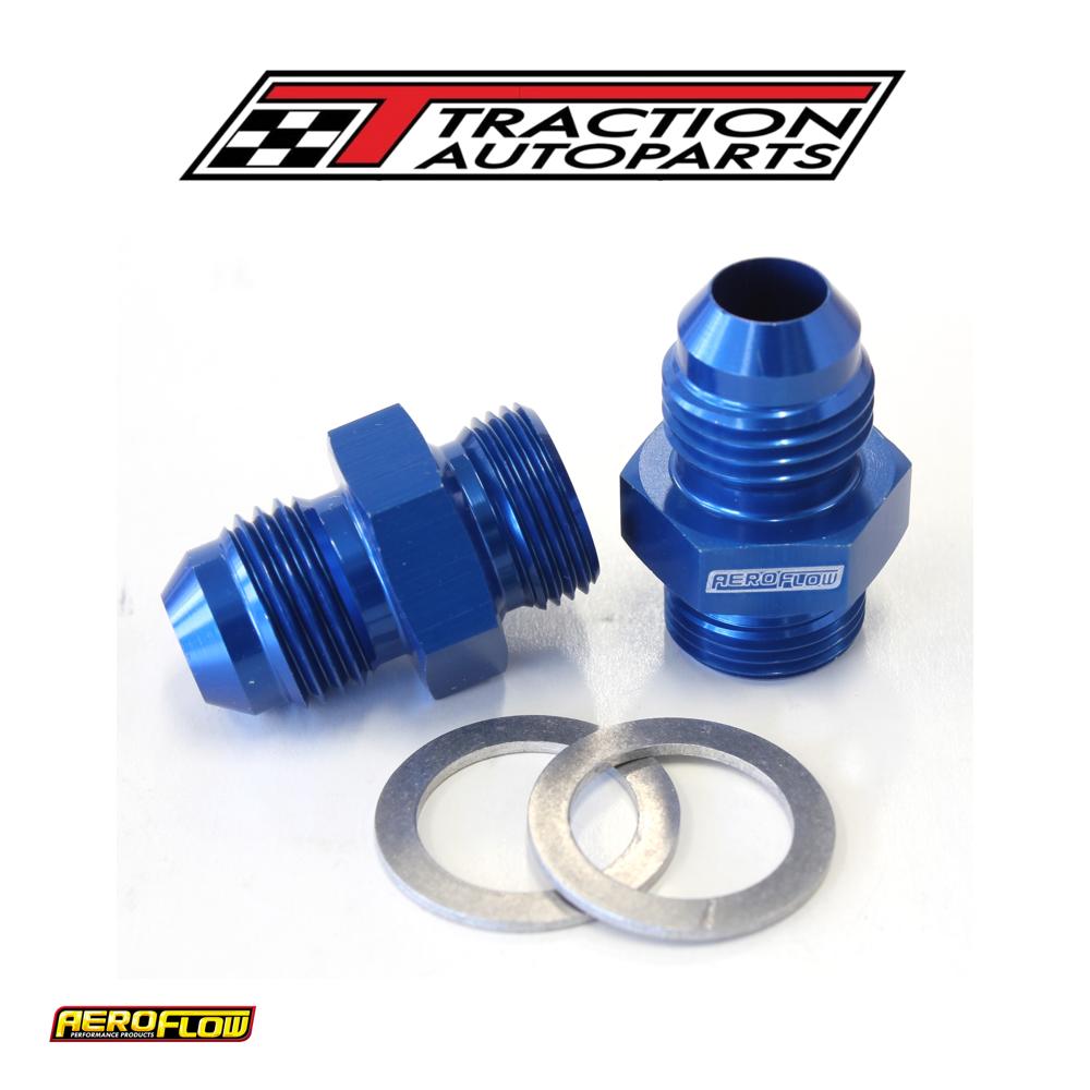Bg / Demon Inlet Fitting -6 an Blue 9/16" X 24 To -6 an Short