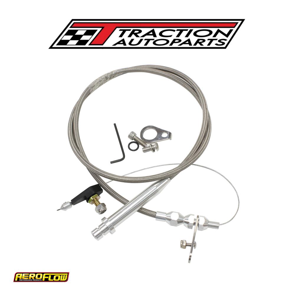 Aeroflow Kickdown Gm Th 350 Cable Chrome Finish