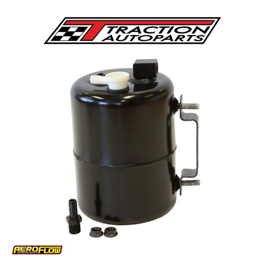 Brake Vac Tank Black Alloy 3/8" Barb Fittings Bracket Inc