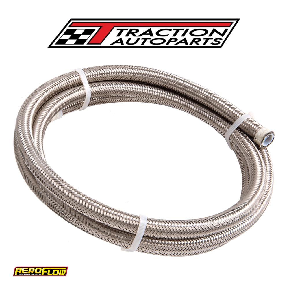 #6 Nylon Braided A/c S/s Hose 3 m Silver 8.3 mm ID 11.7 mm OD
