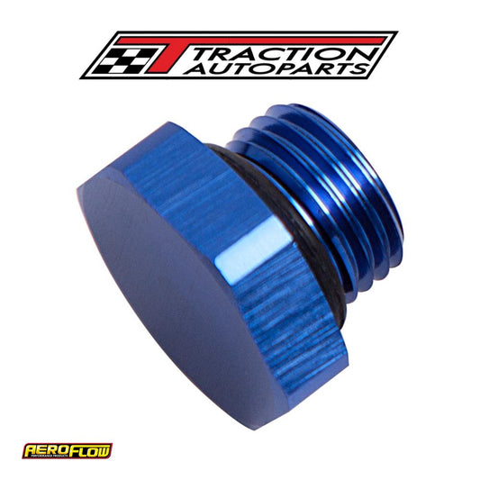 Orb Hex Port Plug -16 an Blue Finish
