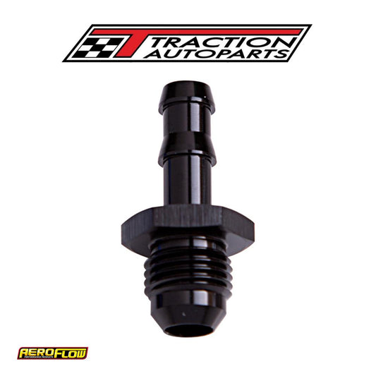 1/2" Barb To -8 an Adapter Black Male 1/2" To Male -8 an