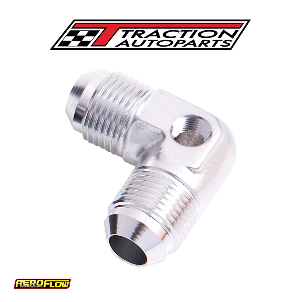 90 Deg Union -8 an With 1/8" Port Silver