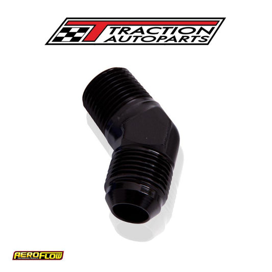 Male 45 Deg 1/4" Npt To -4 an Black Male Npt To An 45 Deg