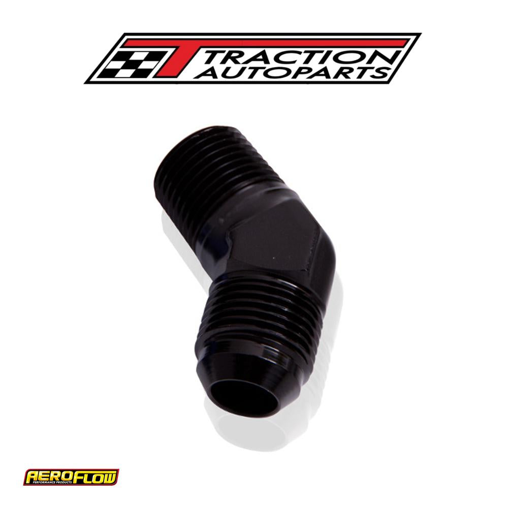 Male 45 Deg 1/4" Npt To -8 an Black Male Npt To An 45 Deg