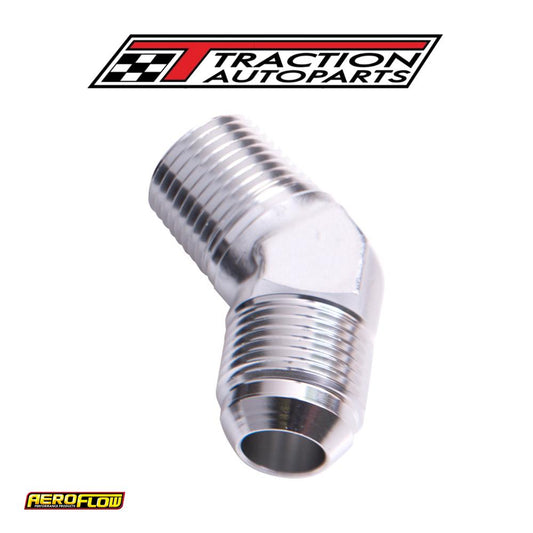 Male 45 Deg 1/2" Npt To -10 an Silver Male Npt To An 45 Deg