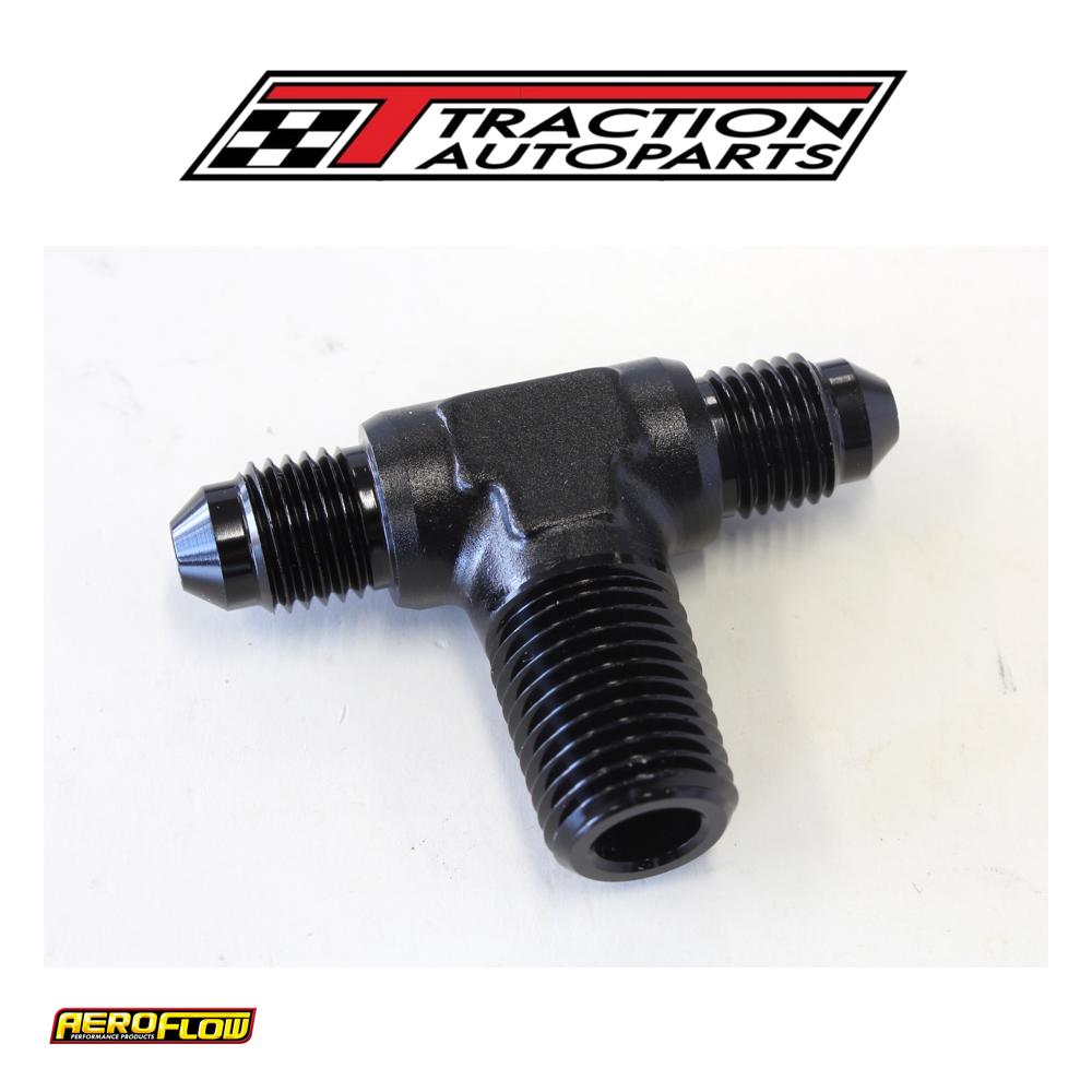 Tee -4 an With 1/4" Npt On Sideblack An Tee With Npt On Side