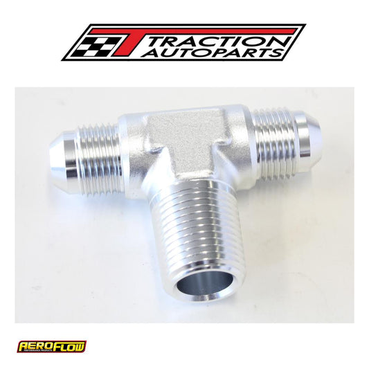 Tee -8 an With 1/2" Npt On Sidesilver An Tee With Npt On Side