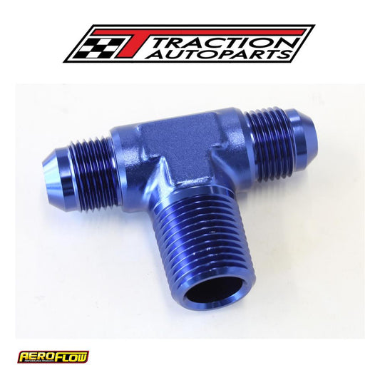 Tee -8 an With 1/2" Npt On Sideblue An Tee With Npt On Side