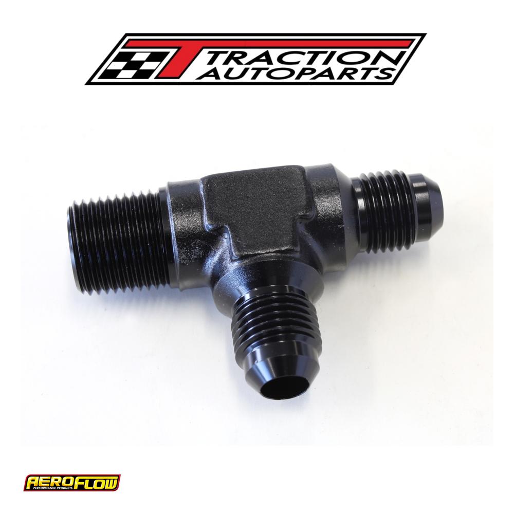 Tee -6 an With 3/8" Npt On Run Black An Tee With Npt On Run