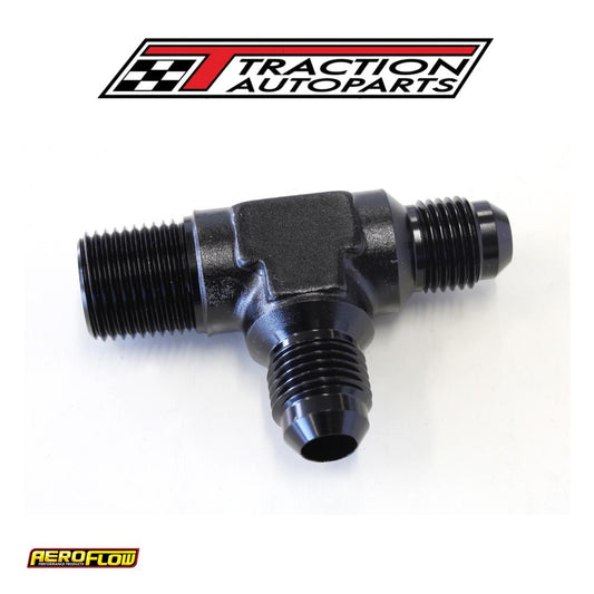 Tee -6 an With 3/8" Npt On Run Black An Tee With Npt On Run