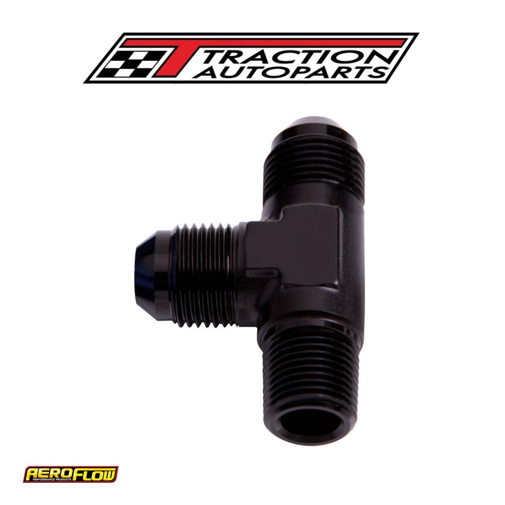 Tee -6 an With 1/4" Npt On Run Black An Tee With Npt On Run