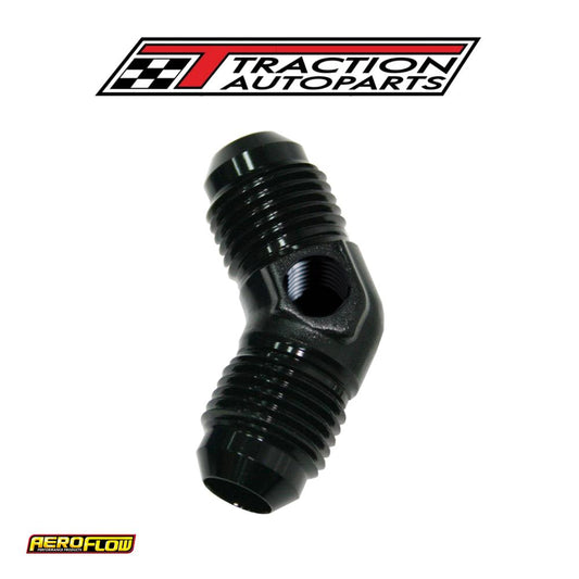 Male -6 45 Deg Union With 1/8"port Black