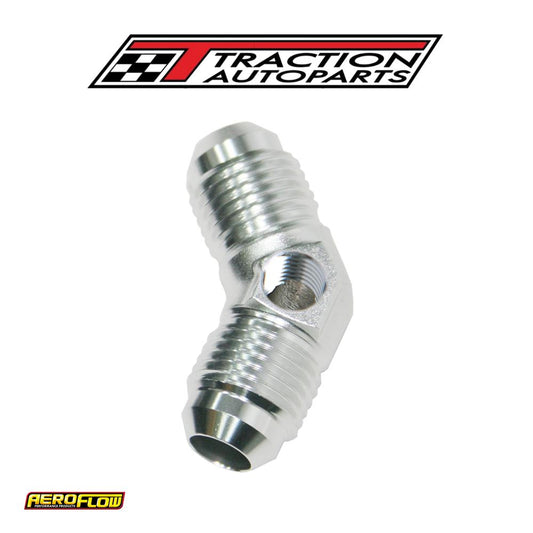 Male -8 45 Deg Union With 1/8"port Silver