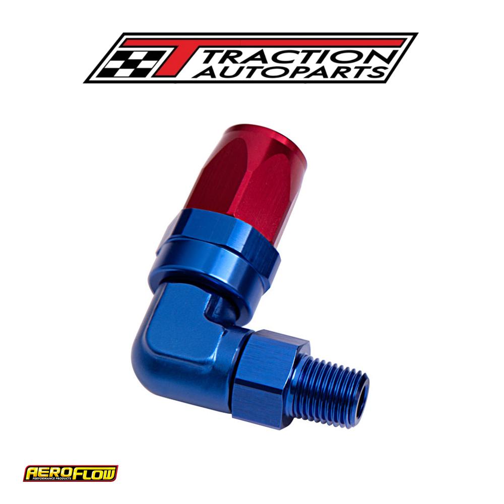 Male 3/8" Npt 90 Deg To -10 an Blue Full Swivel 90 Deg