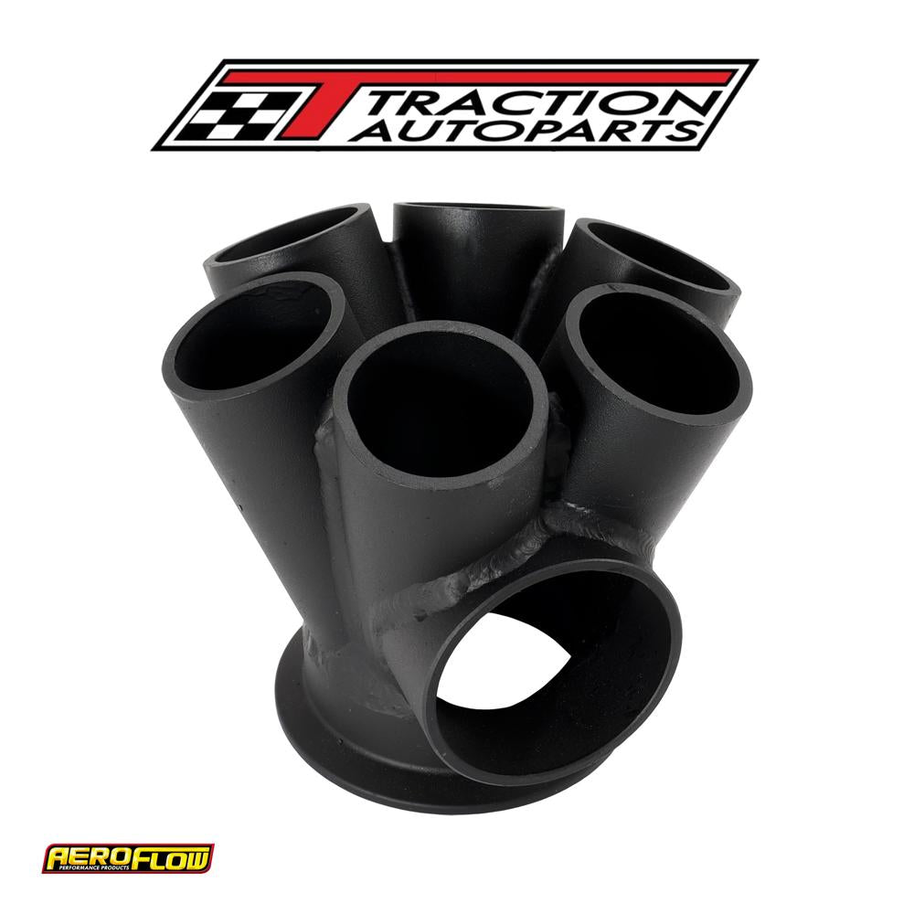 6 Into 1 Turbo Merge Collectorv-band Gt 42 50 mm Wastegate Round Aeroflow - Af 8310-4000