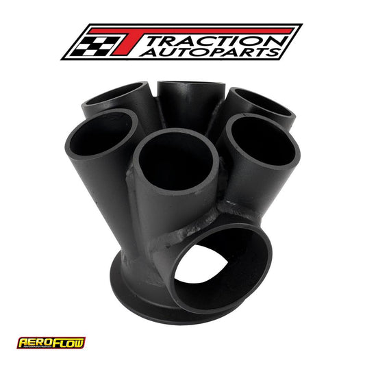 6 Into 1 Turbo Merge Collectorv-band Gt 42 50 mm Wastegate Round Aeroflow - Af 8310-4000