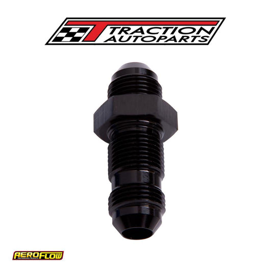 Straight Bulkhead -6 an Black Bulkhead Nut Seperate