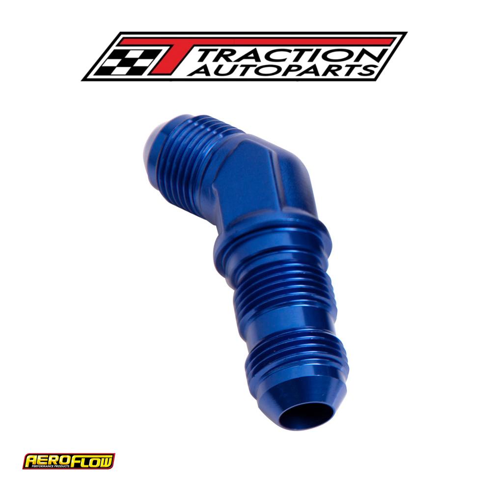 45 Deg Bulkhead -4 an Blue Bulkhead Nut Seperate