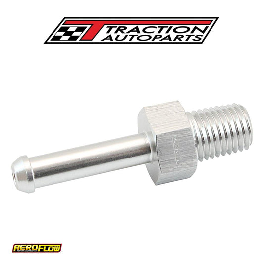 Male 1/16" Npt To 3/16" Barb Silver Straight Male To Male