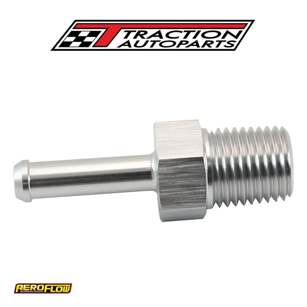 Male 1/4" Npt To 1/4" Barb Silver Straight Male To Male