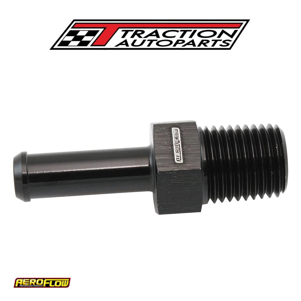 Male 1/4" Npt To 5/16" Barb Black Straight Male To Male