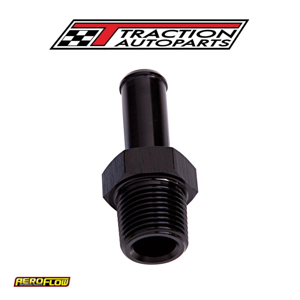 Male 1/2" Npt To 1/2" Barb Black Straight Male To Male