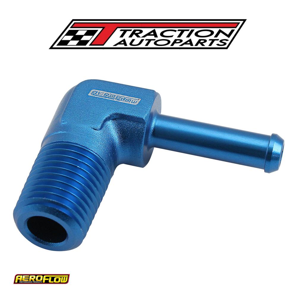 Male 1/4" Npt To 1/4" Barb Blue 90 Degree Male To Male