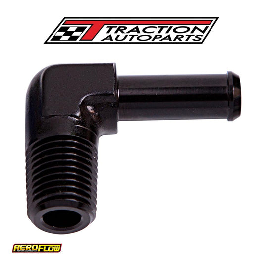 90 Deg 1/8" Npt To 1/4" Barb Black 90 Deg Male To Male