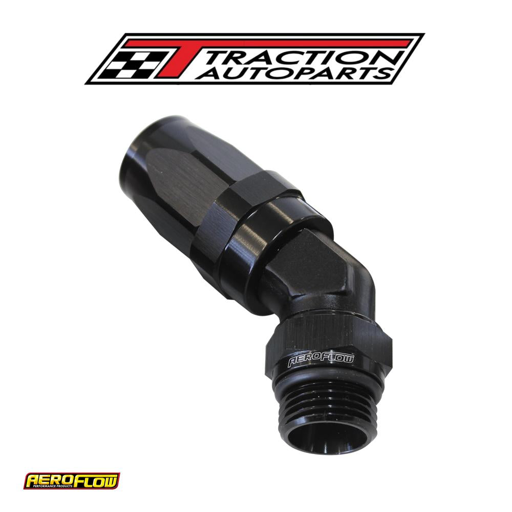 45 Deg -8 Hose To Male -8 Thread Black