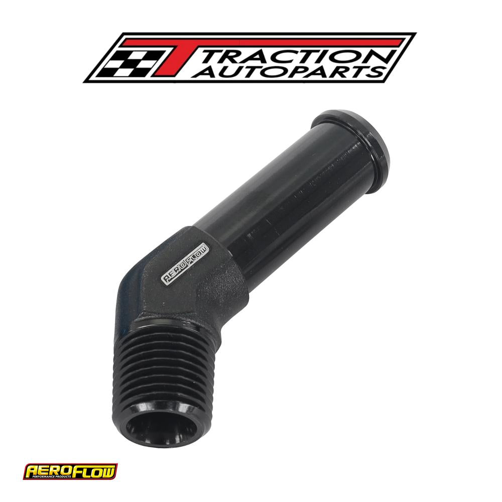 45 Deg 1/8" Npt To 3/8" Barb Black Straight Male To Male