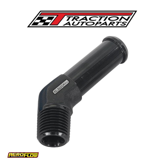 45 Deg 1/8" Npt To 3/8" Barb Black Straight Male To Male