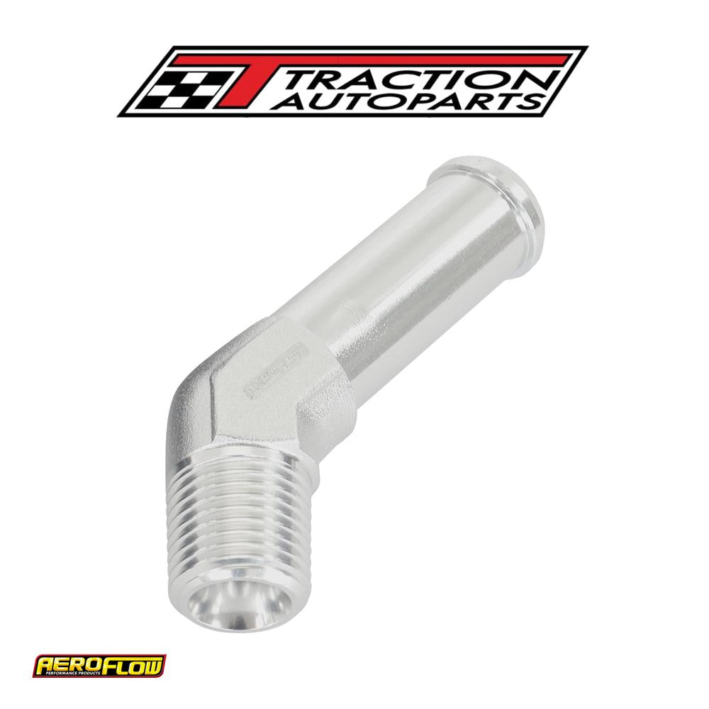 45 Deg 1/8" Npt To 3/8" Barb Silver Straight Male To Male