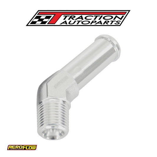 45 Deg 1/8" Npt To 3/8" Barb Silver Straight Male To Male