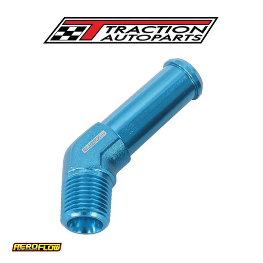 45 Deg 1/8" Npt To 3/8" Barb Blue Straight Male To Male