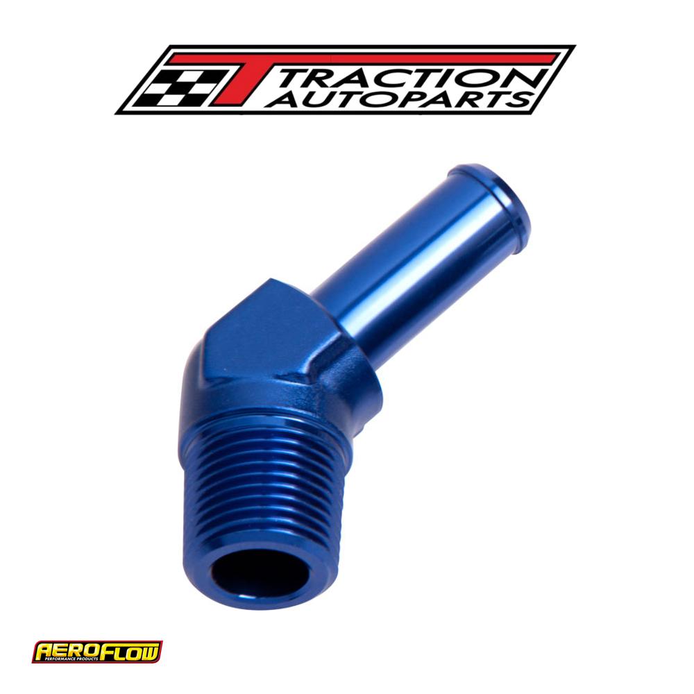 45 Deg 3/8"npt To 5/16" Barb Blue Male To Male