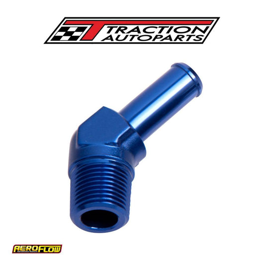 45 Deg 1/2" Npt To 5/8" Barb Blue 45 Deg Male To Male