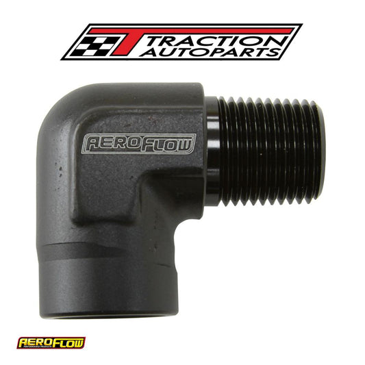 90 Deg Female - Male Elbow 1/4 Npt Black