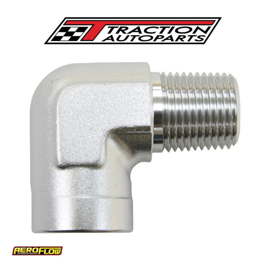 90 Deg Female - Male Elbow 3/8 Npt Silver