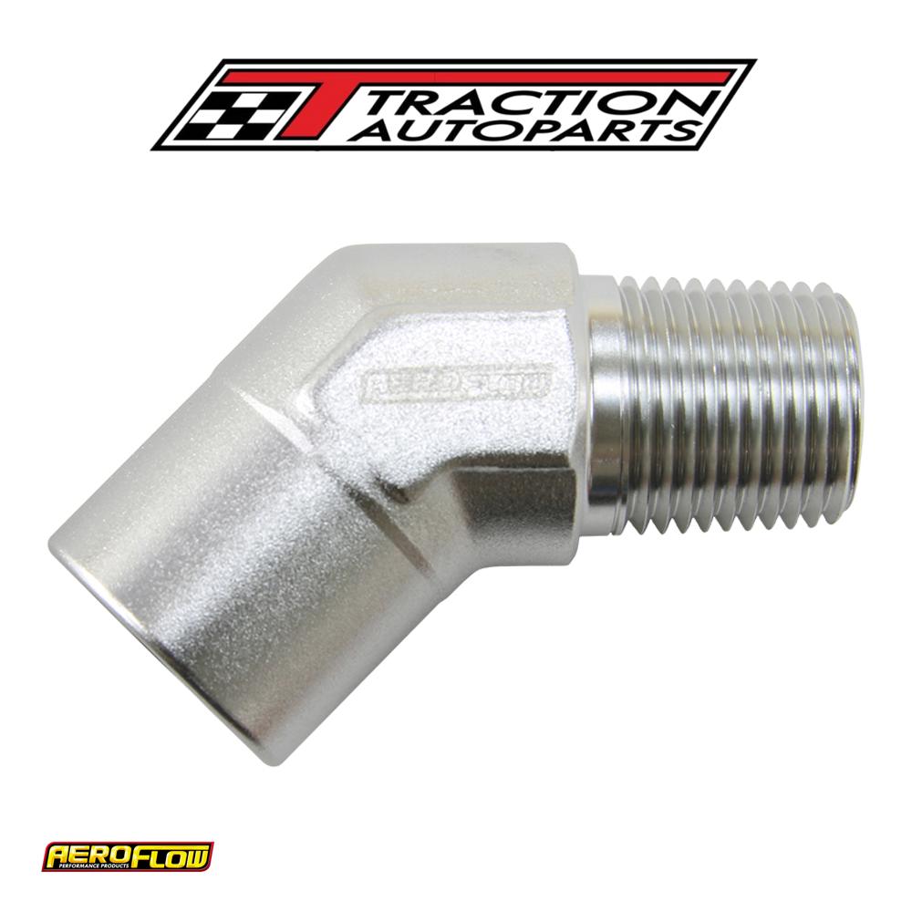 45 Deg Female - Male Elbow 3/8 Npt Silver