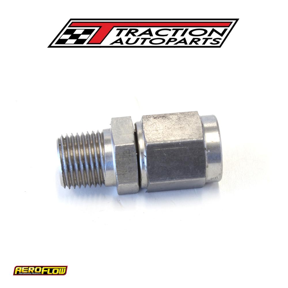 1/8" Npt To -3 an Female Nut Stainless Straight Swivel Nut