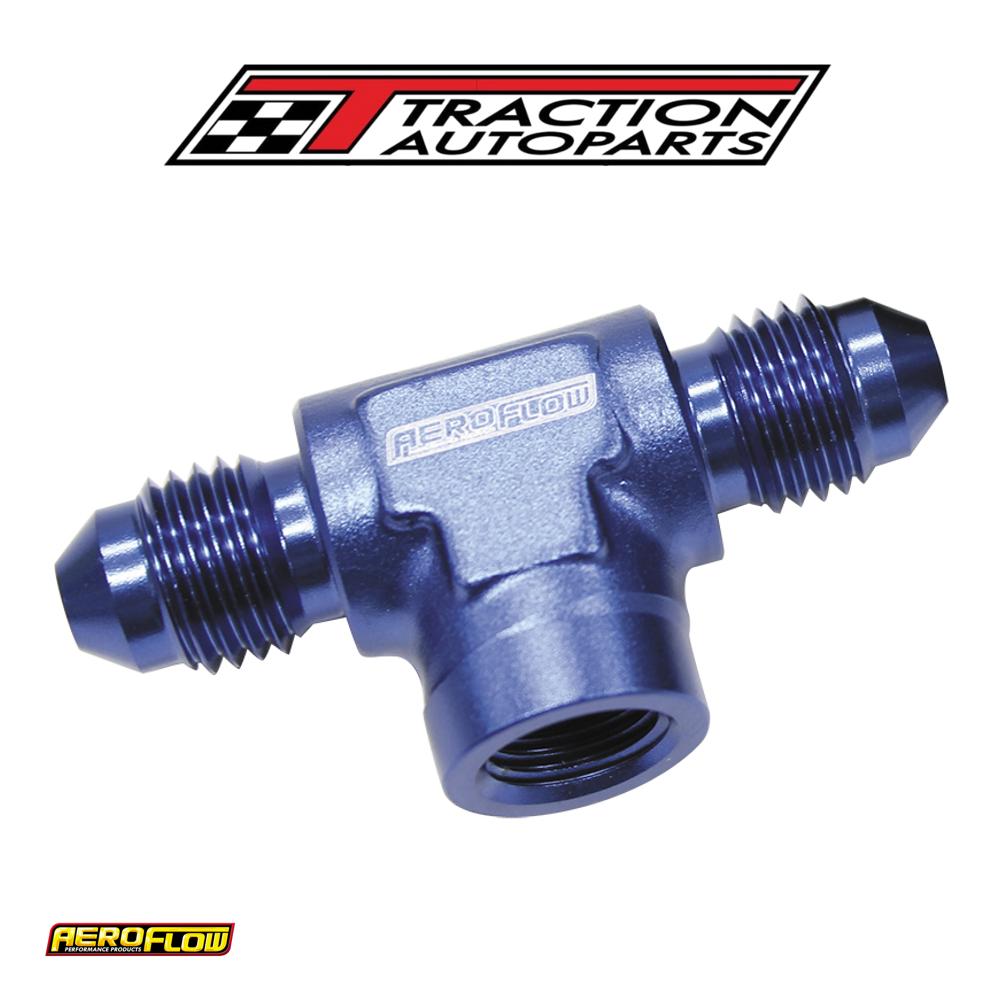 -4 an Male Tee With 1/8 On Sideblue Female 1/8" Npt On Side