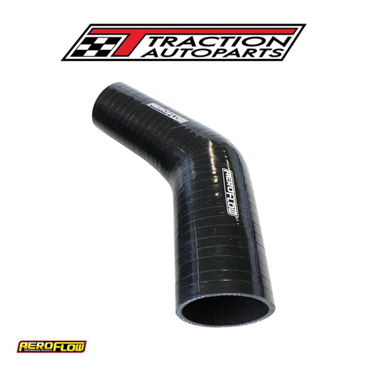 Silicone Hose Reducer 45 Deg; Black I.d 2.25-2.00" 57-51 mm, 5.3 mm, 140 mm L Af 9202-225-200